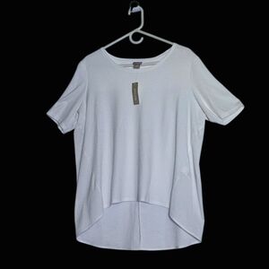 Chico's Knit Top Refined Swing Tee White Alabaster Size 2P/Large Petite